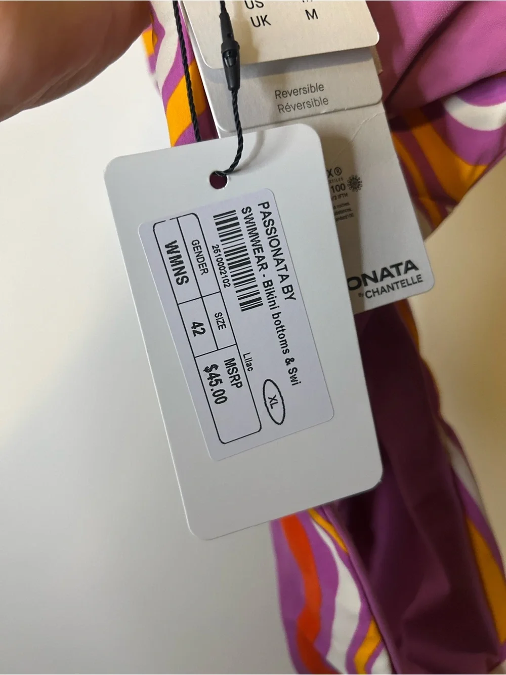NWT Passionata by Chantelle Reversible Bikini Bottoms Lilac Wave M FR 42